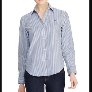 Lauren Ralph Lauren Women’s Easy Care Stripe Print Long Sleeve Shirt